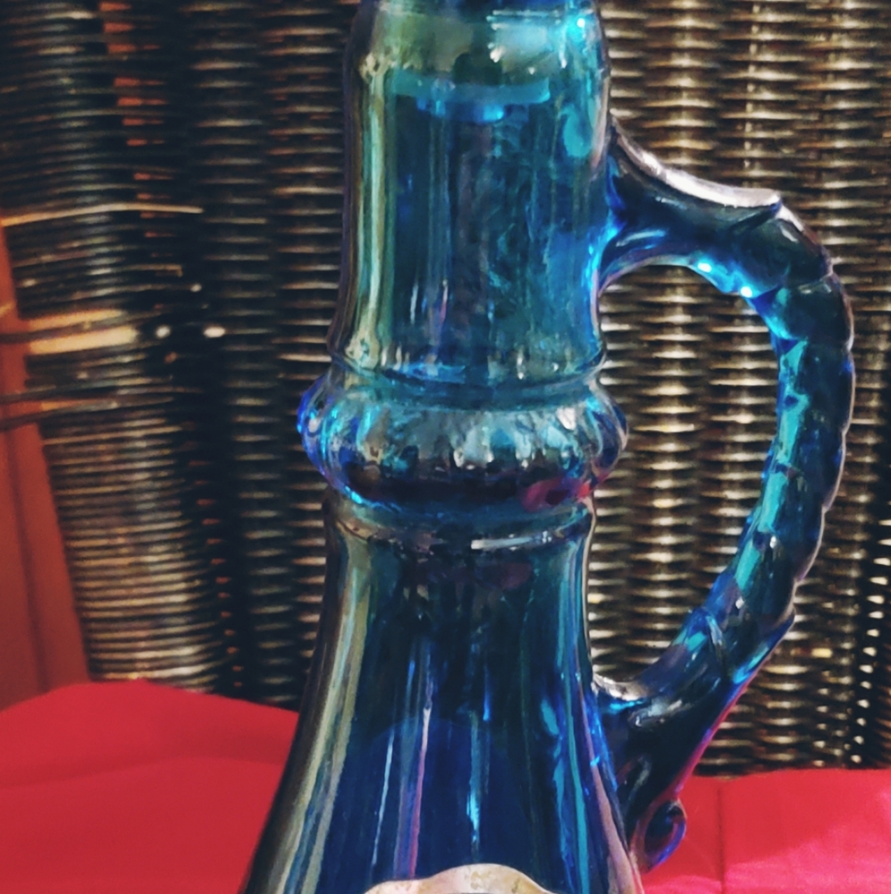 Vintage blue glass Beam decanter